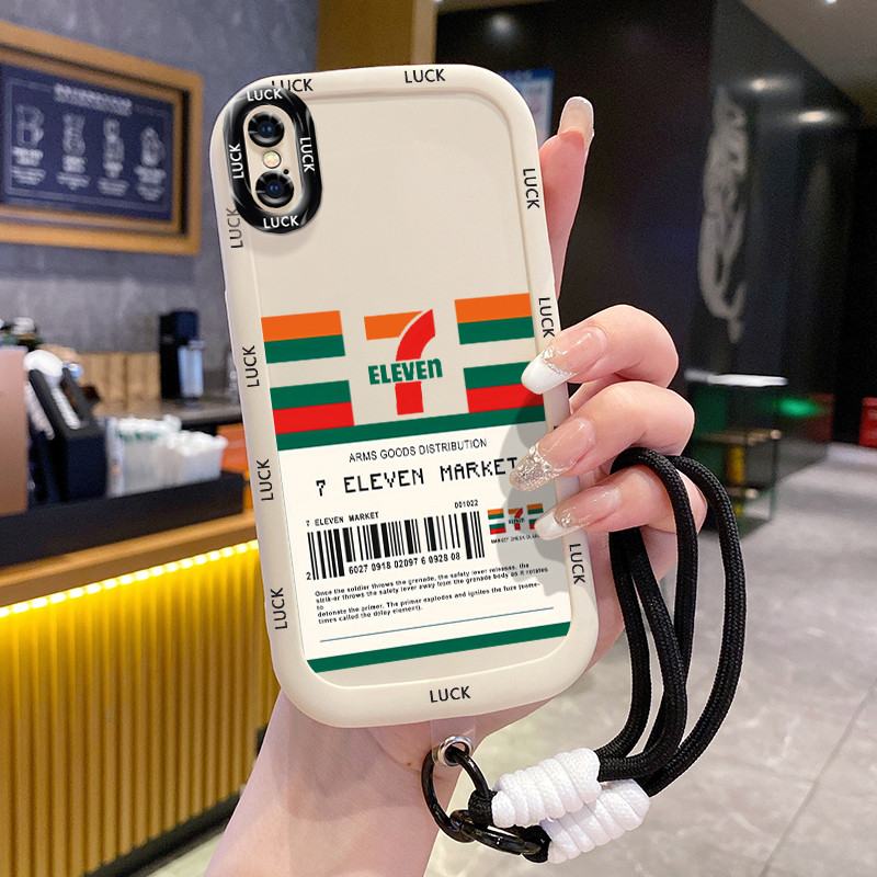 เคสสำหรับ iPhone X Xs Xr Xs Max 7 Plus 8 Plus เคสโทรศัพท์ซูเปอร์มาร์เก็ตสายคล้องซิลิโคนกันกระแทก