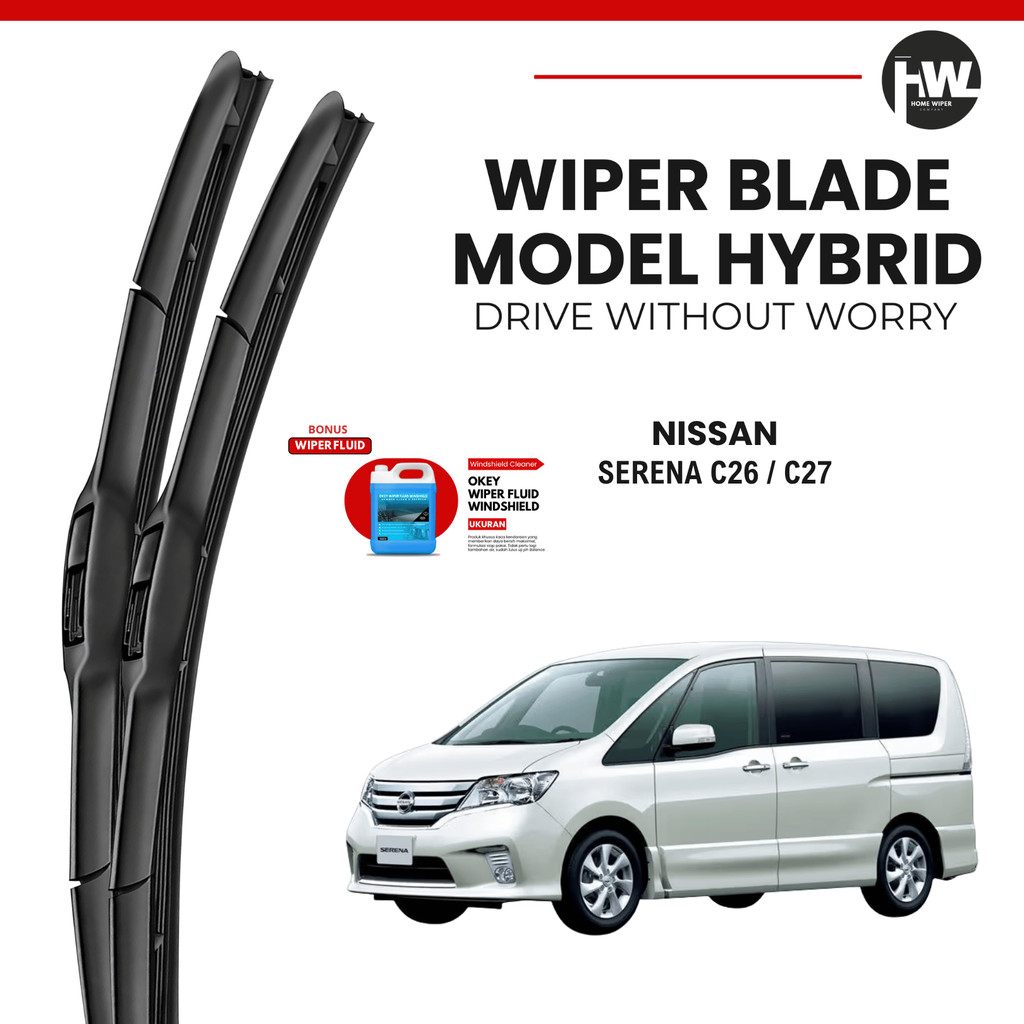 Nissan Serena C26 / C27 ที่ปัดน้ําฝนกระจกรถยนต์ไฮบริดฟรีของเหลว