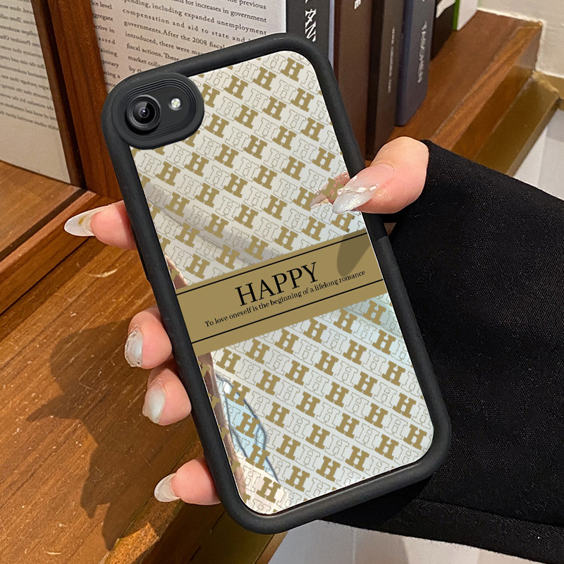 VIVO Y81 VIVO Y81i VIVO Y81s VIVO Y83 Case HP Case Happy Pattern H Mirror Case Cesing Silicone Softc