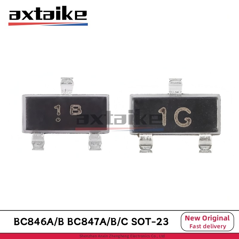 100PCS BC847 BC846 BC846A 1A BC846B 1B BC847A 1E BC847B 1F BC847C 1G SOT-23 SMD NPN 45V 65V 100mA 0.
