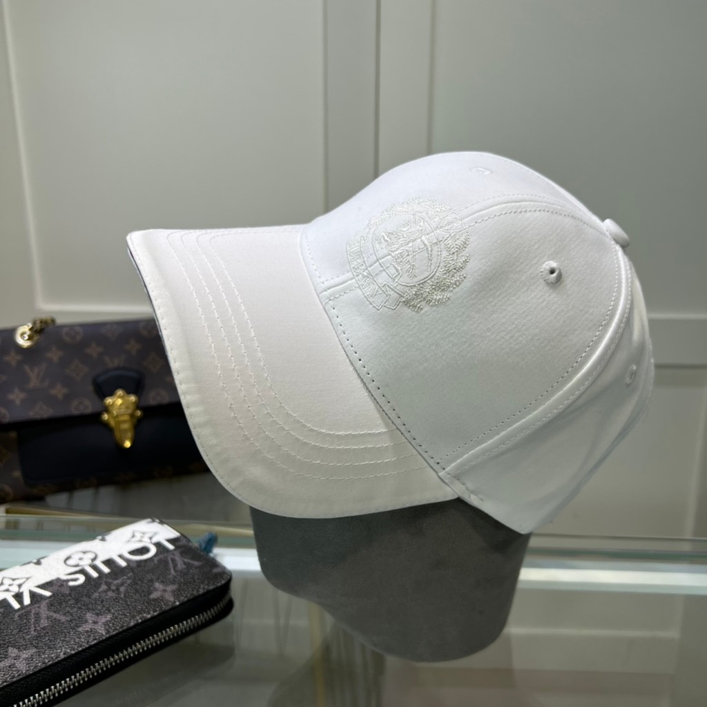 FENDI888 หมวกเบเร่ต์ขนสัตว์สีชมพู FF ตกแต่งโบว์พิมพ์ลาย