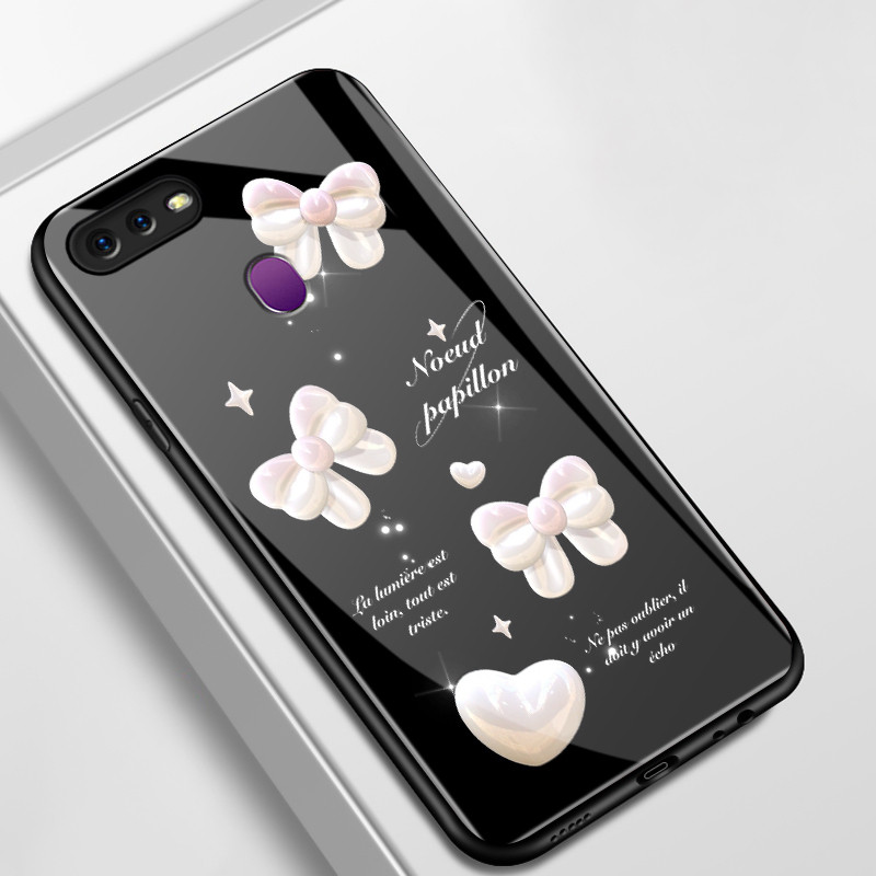 เคสสำหรับ OPPO F9 Pro F7 F5 Youth A7X Realme 2 Pro เคสโทรศัพท์กุทัณฑ์รูปหัวใจเปลือกแก้วกันกระแทก