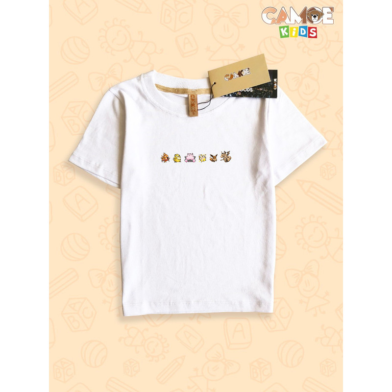 KIDS UT Pokemon Pixel Art Magikarp Psyduck Snorlax Pikachu Eevee Dragonite เสื้อยืด