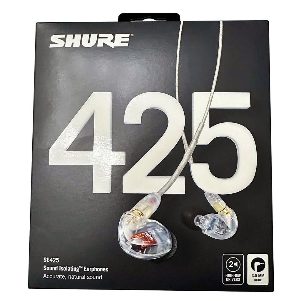 Shure SE425 Professional Sound Isolating 3.5mm Earphones (Clear), SE425-CL