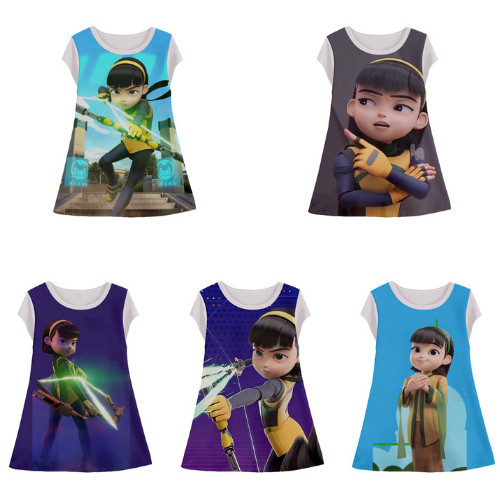 Ejen Alicia ชุดเด็ก 3D Halfprint Tunic สําหรับสาวการ์ตูนอะนิเมะ Motif อายุ 1-12 ปี - Sarana 3D