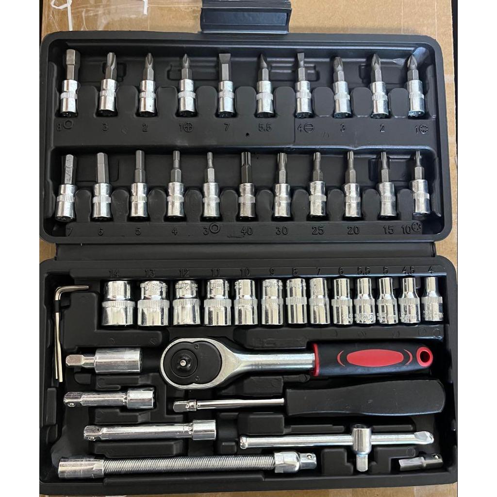 【Direct from Japan】ชุดเครื่องมือประแจบล็อก ไขควงบำรุงรักษา ชุด ​​46 ชิ้น ดอกไขควงหกเหลี่ยม【Japan Exc