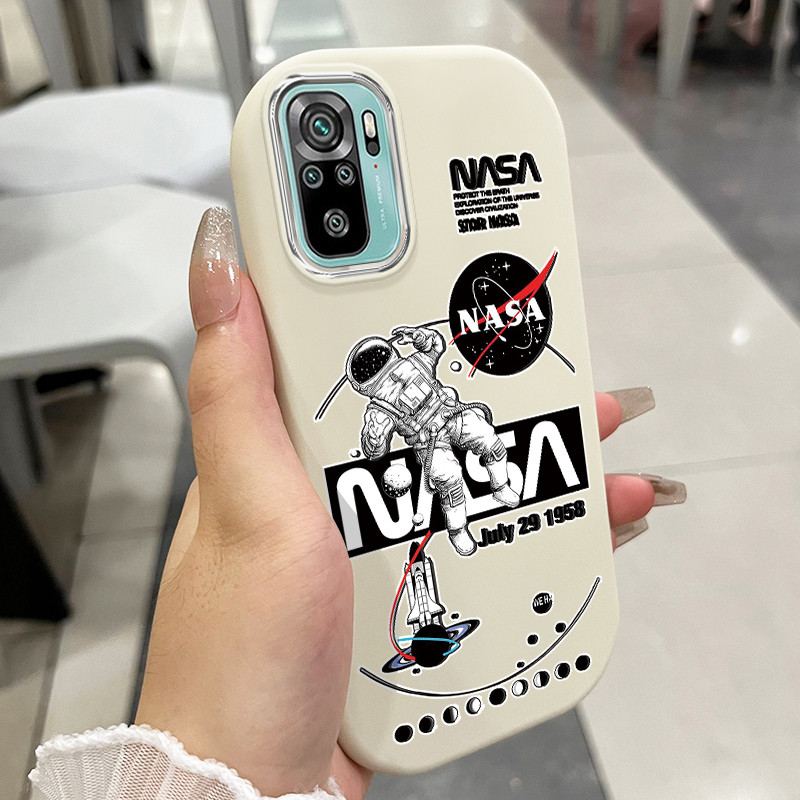 เคสสำหรับ Xiaomi Redmi Note 10 Note 10s Note 10 Pro POCO M5s เคสโทรศัพท์มนุษย์อวกาศกันกระแทกกลมและอ้วน