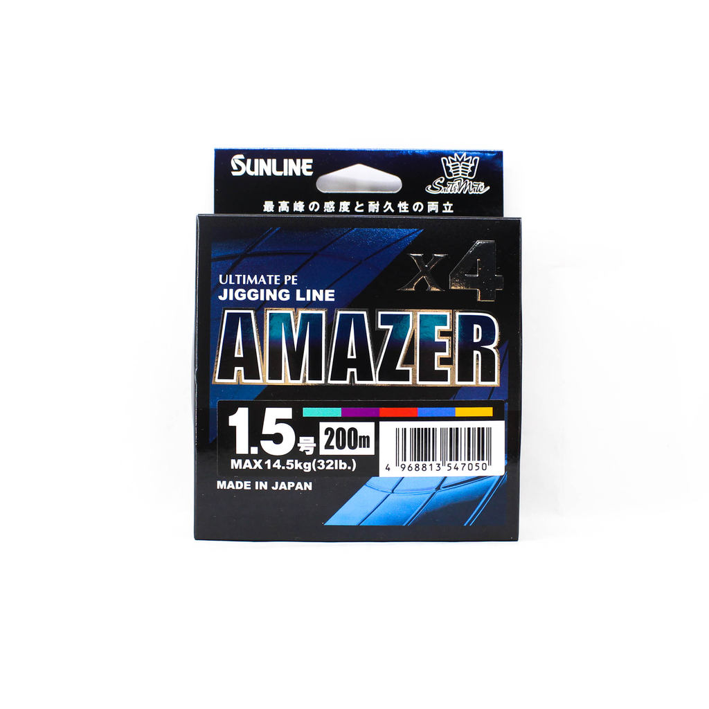 Sunline PE Line Amazer X4 HG Jigging 200M PE 1.5 32lb Multi (7050)