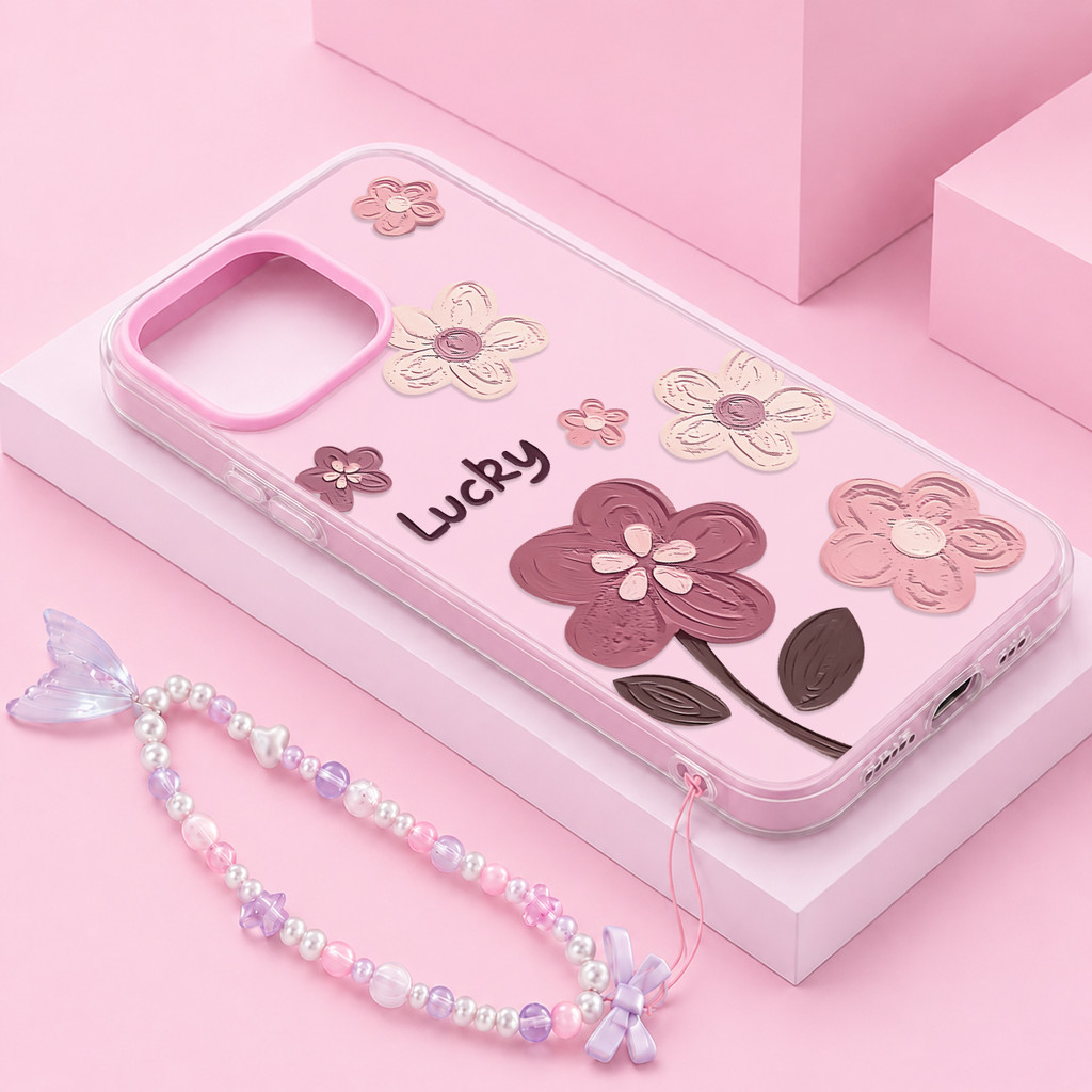 HP GANTUNGAN Flower [ เคสดาวตก] Infinix Hot 70 60 Pro Plus 60I Itel P55 40I 50 4G 50I Gd0715 น่ารัก 