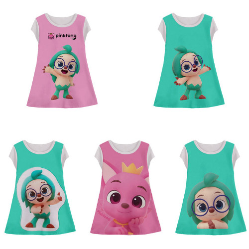 Hogi Hogi ชุดเด็ก 3D Halfprint Tunic สําหรับสาวอะนิเมะการ์ตูน Motif อายุ 1-12 ปี - Sarana 3D