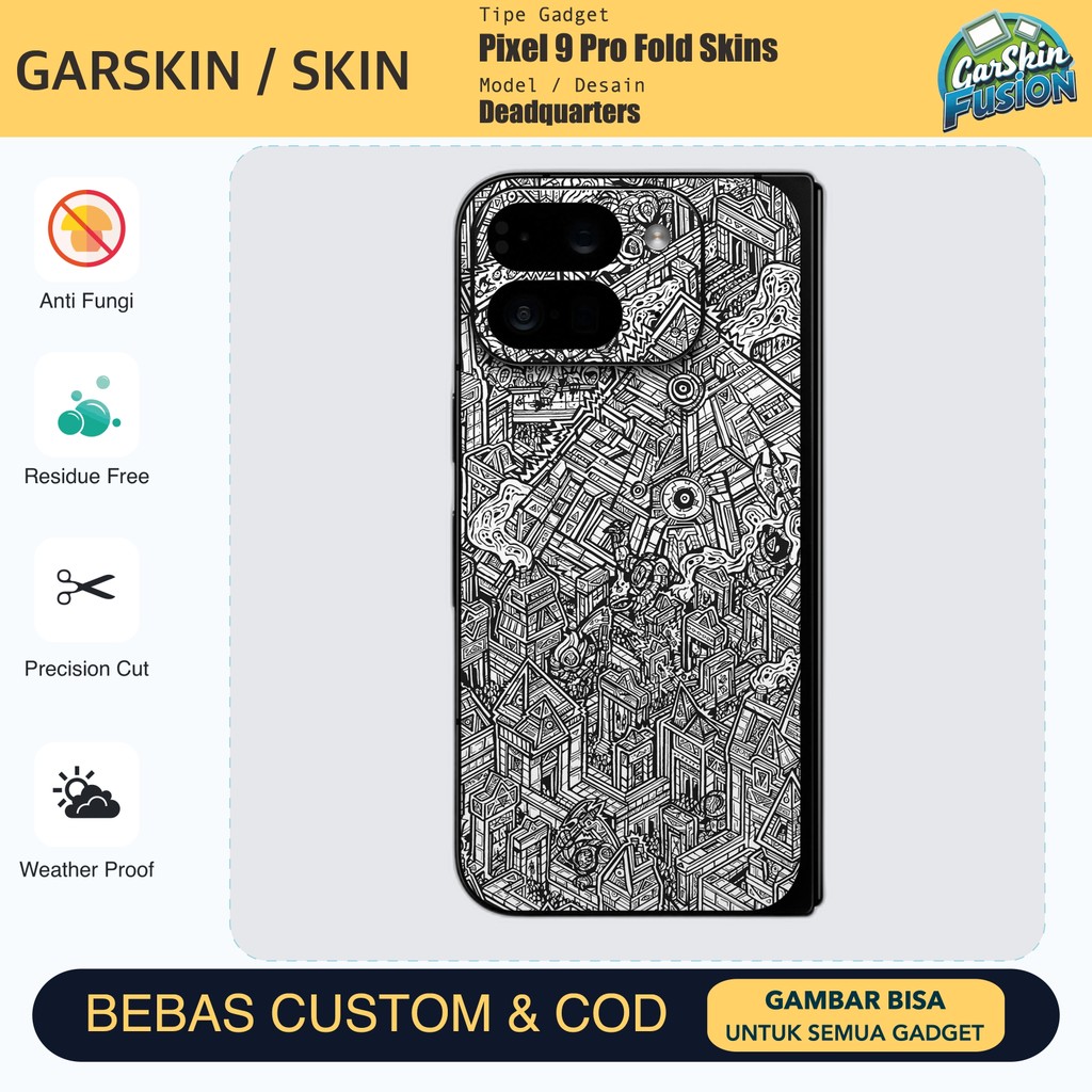 Skin Vinyl Pixel 9 Pro Fold Deadquarters Anti Scratch Protector Case | โดยฟิวชั่น | รหัส - XW8W