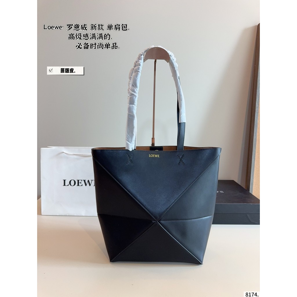 Pure Cowhide Puzzle Tote Bag Commuter Bag