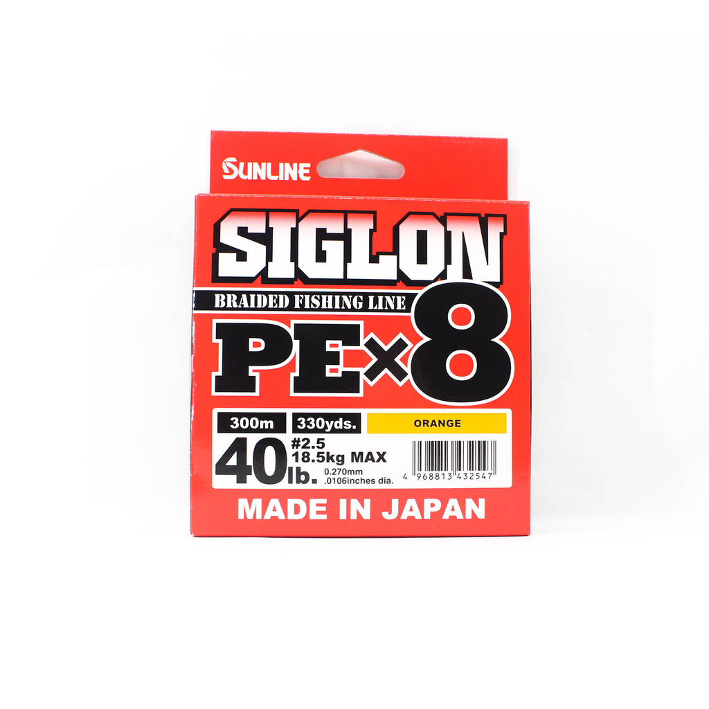 Sunline PE Line X8 Siglon 300M PE 2.5 40LB สีส้ม (2547)