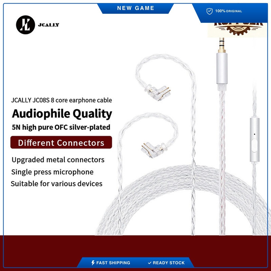 Ready Local JCALLY JC08S 5N 8 Core Silver HiFi