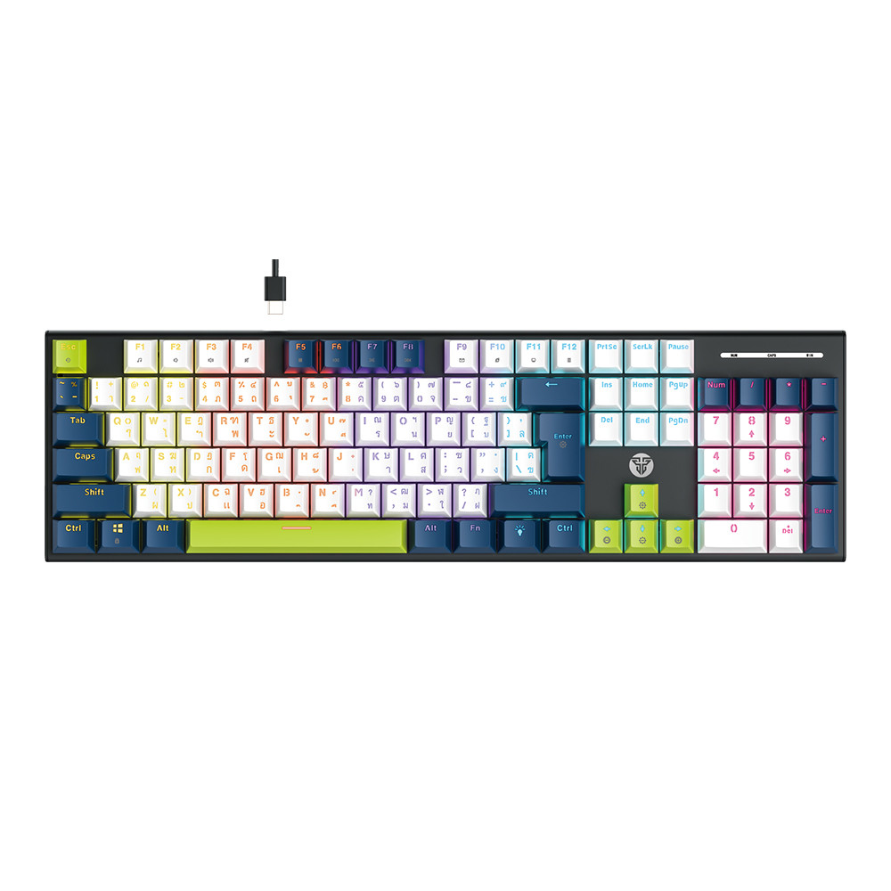 KEYBOARD (คีย์บอร์ด) FANTECH ATOM104 MK889 PRO MORI EDITION - ROSIE SWITCH RAINBOW LED EN/TH WHITE-B