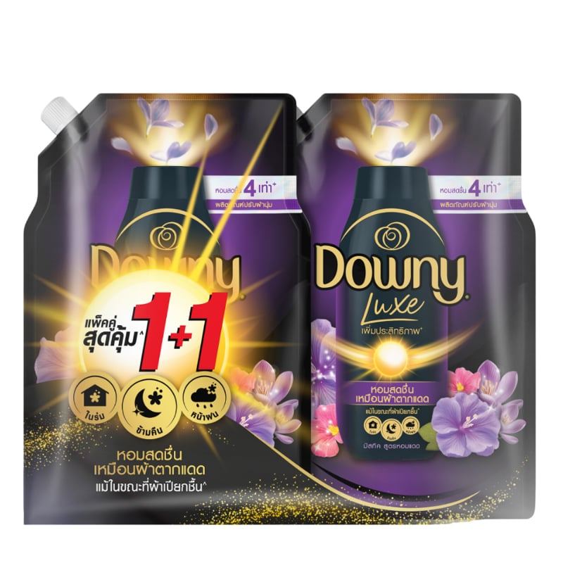 DOWNY ดาวน์นี่ลักซ์ผลิตภัณฑ์ปรับผ้านุ่มสูตรเข้มข้นพิเศษมิสทีคสูตรหอมแดด 1ลิตร. แพค 2 [4987176352279]