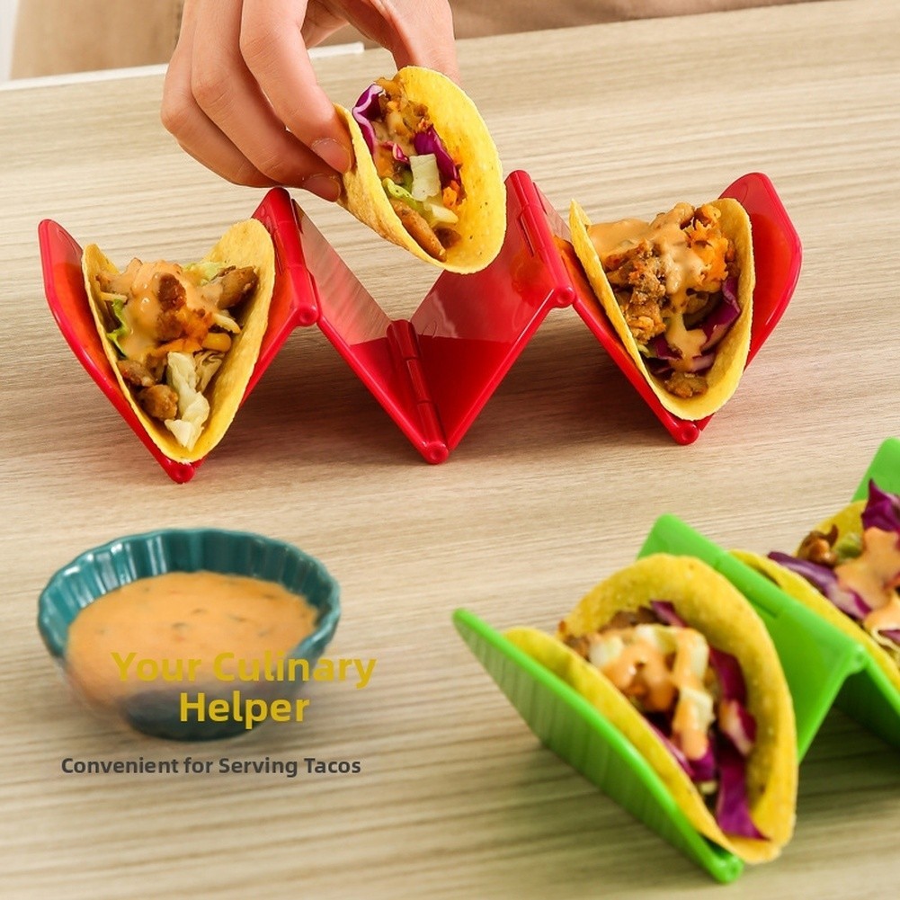 ☀[ขายดี]☀ที่วาง Taco แบบพับได้สําหรับเปลือก Taco, Taco สําหรับขาตั้งถือได้ถึง 3 หรือ 4