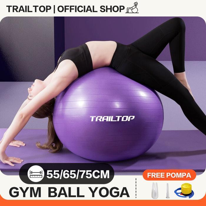 Trailtop Gym Ball โยคะ 65/75 ซม.ลูกบอลออกกําลังกายกล้ามเนื้อพร้อมปั๊มฟรีเหมาะสําหรับการออกกําลังกายแ