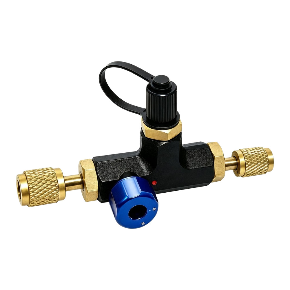8newManual Vacuum Three Way Valve 1/4 สําหรับ sae Port Brass Fitting สําหรับ R22 R134a