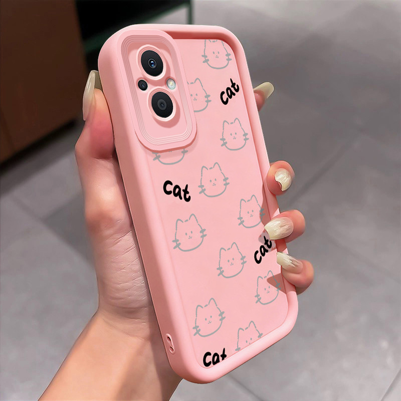 เคสสำหรับ OPPO Reno 7Z 5G 8Z 5G 7 Lite 5G 8 Lite 5G เคสโทรศัพท์แมวสัตว์น่ารักกลมและอ้วนเสื้อแจ็กเก็ตผ้านุ่ม