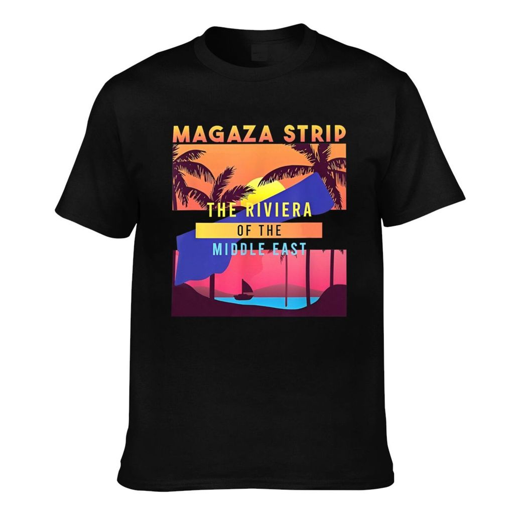 Summer Cool Tee Maga-Za Strip The Riviera Of The Middle East Gaza คุณภาพดีผู้ชายเสื้อยืด