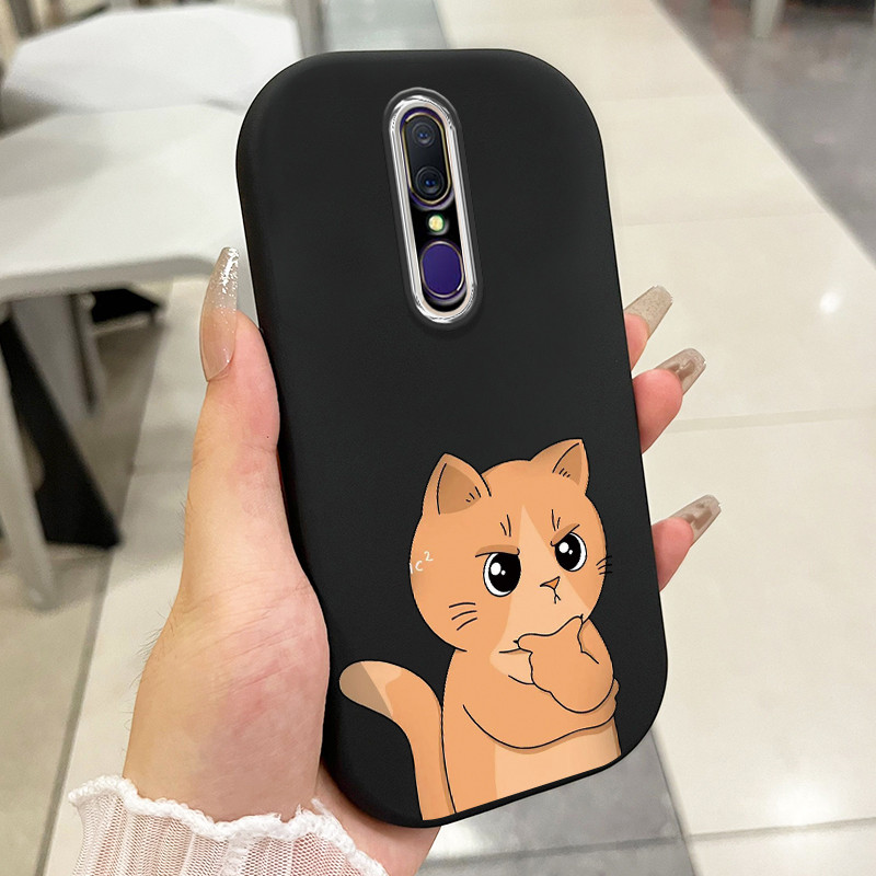 เคสสำหรับ OPPO F11 F11 Pro A9 2019 A9X เคสโทรศัพท์แมวน่ารักกันกระแทกกลมและอ้วน