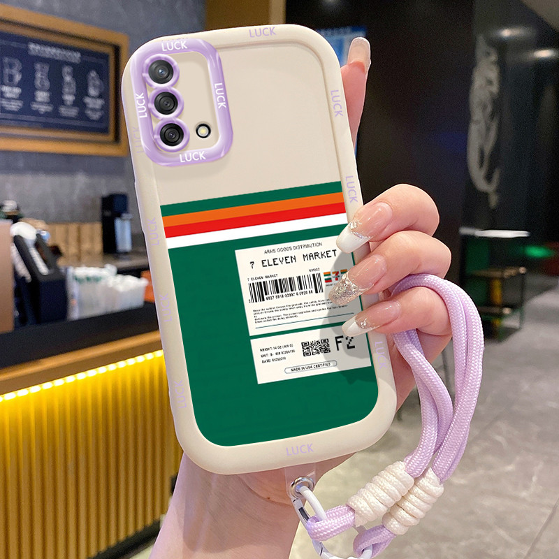 เคสสำหรับ OPPO A74 A95 F19 F19s Reno 6 Lite เคสโทรศัพท์ซูเปอร์มาร์เก็ตสายคล้องซิลิโคนกันกระแทก - รูปที่ 3