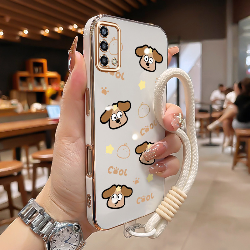 HP เคสโทรศัพท์สําหรับ OPPO A74 A95 F19 F19s Reno 6 Lite กรณีลูกสุนัข Star กรณีฟรีสายรัด Cesing Elect