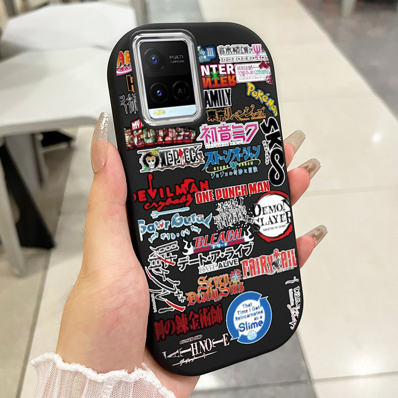 เคสสำหรับ VIVO Y21 Y21t Y21s Y21e Y21a Y22 Y22s Y33s Y33t เคสโทรศัพท์อนิเมะยอดนิยมกันกระแทกกลมและอ้วน