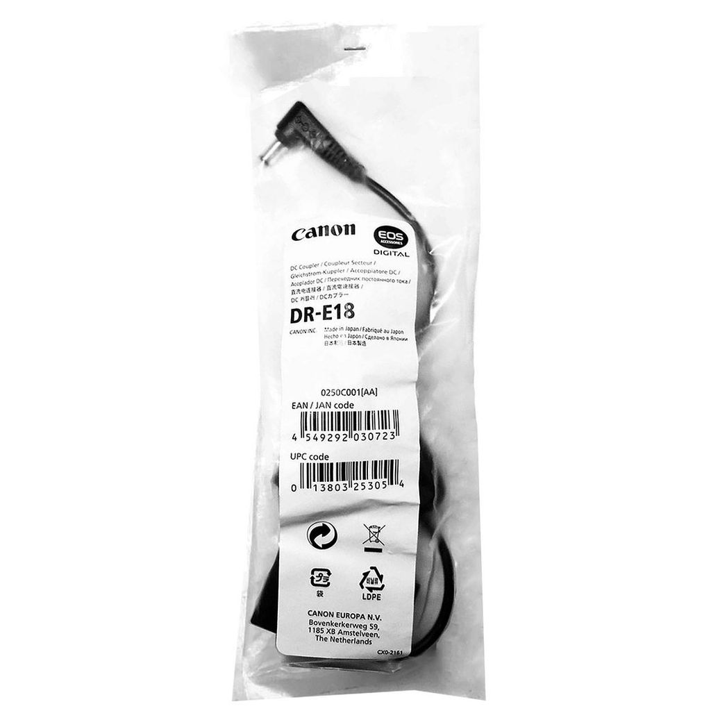 Canon DR-E18 DC Coupler (0250C001) for Canon EOS, EOS R Cameras