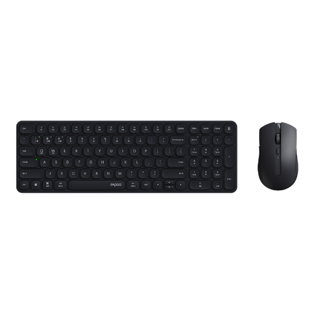 WIRELESS KEYBOARD & MOUSE (คีย์บอร์ดและเมาส์ไร้สาย) RAPOO 9350S EN/TH - DARK GREY (9350S-GY) |