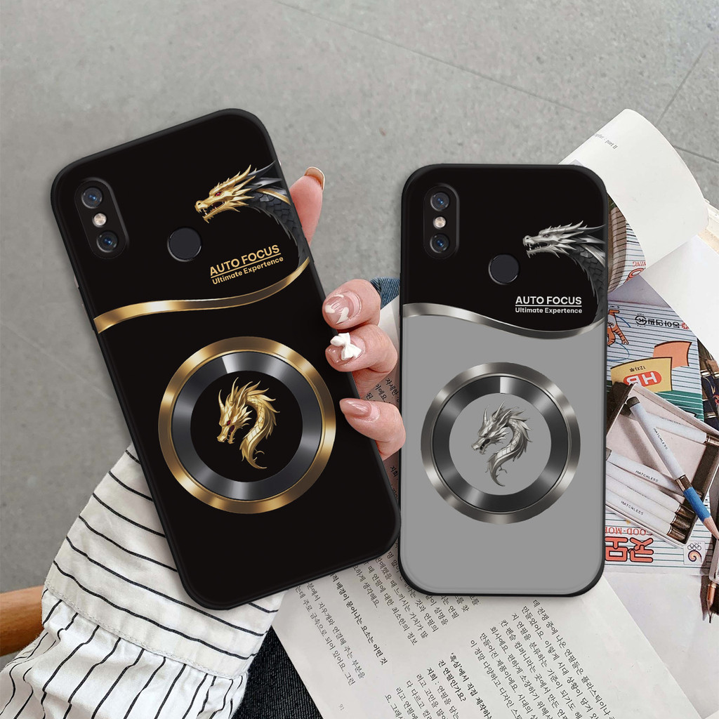 เคส Xiaomi Mi8 / Mi 8 SE / Mi 8 Lite พิมพ์ลายมังกร หรูหรา TPU ยืดหยุ่นแข็งแรง