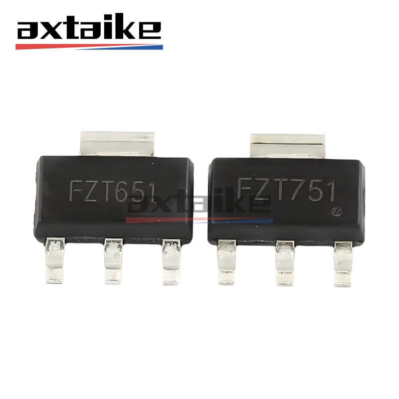 10PCS FZT751 FZT651 SOT-223 FZT751TA FZT651TA 3A 60V 2W NPN PNP SMD ทรานซิสเตอร์ประสิทธิภาพสูง