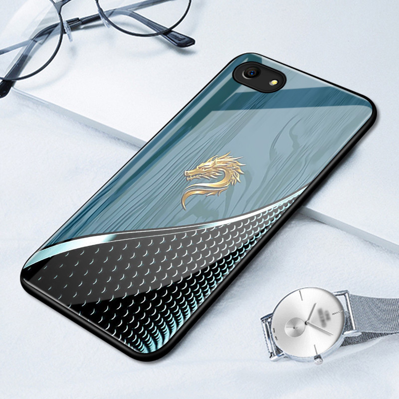 เคสสำหรับ OPPO A83 2018 A1 2018 เคสโทรศัพท์มังกรเปลือกแก้วกันกระแทก