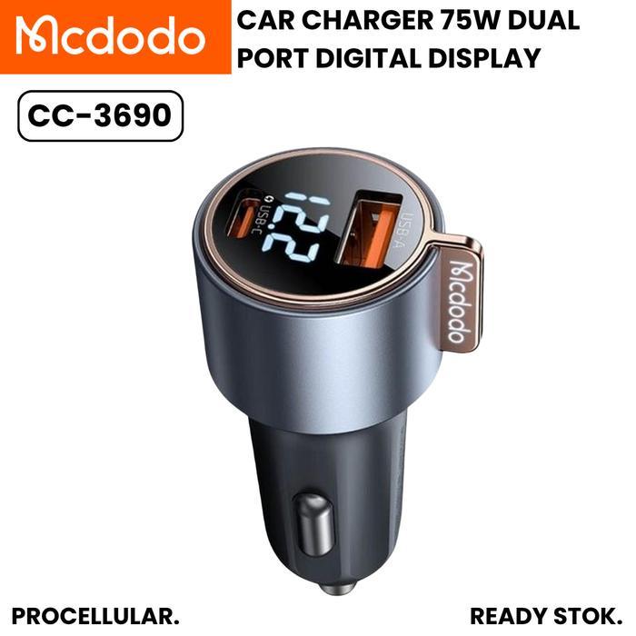 Mcdodo Car Charger Fast Charging 75W USB A Type C CC-3690