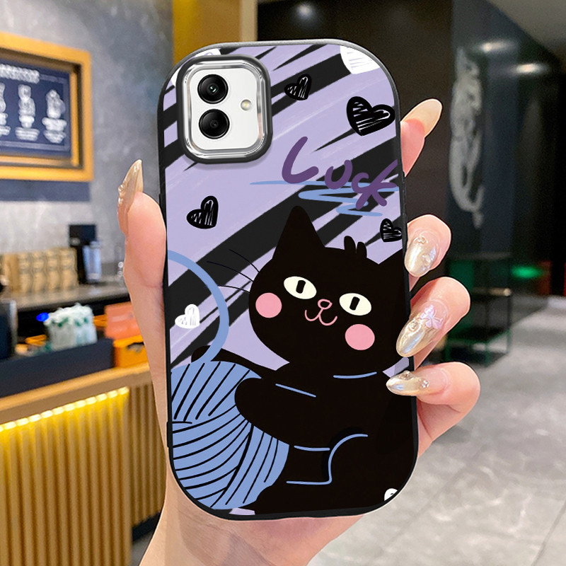 เคสสำหรับ Samsung Galaxy A04 M04 F04 A04E M13 5G เคสโทรศัพท์แมวกลมและอ้วนเสื้อแจ็กเก็ตผ้านุ่ม