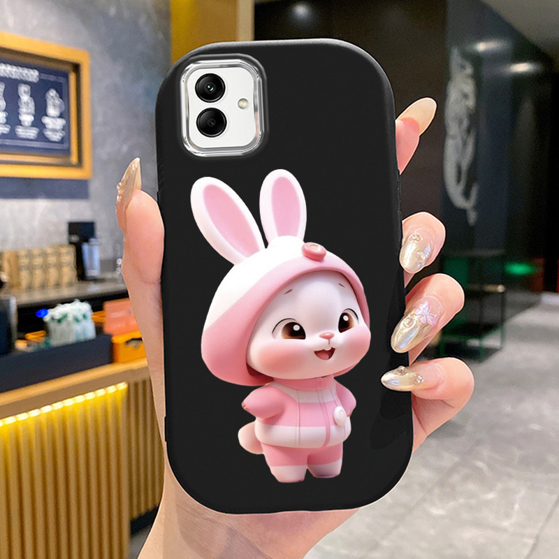 เคสสำหรับ Samsung Galaxy A04 M04 F04 A04E M13 5G เคสโทรศัพท์กระต่ายกลมและอ้วนเสื้อแจ็กเก็ตผ้านุ่ม