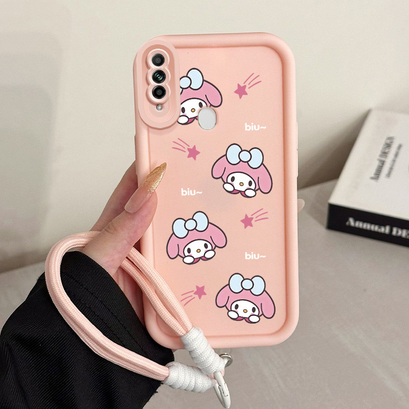เคสสำหรับ OPPO A31 2020 A8 เคสโทรศัพท์กระต่ายสุนัขสายคล้องสามสีซิลิโคนกันกระแทก - รูปที่ 2