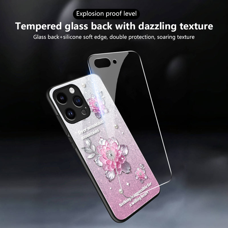 เคสสำหรับ OPPO F11 F11 Pro A9 2019 A9X เคสโทรศัพท์ดอกไม้เปลือกแก้วกันกระแทก - รูปที่ 3