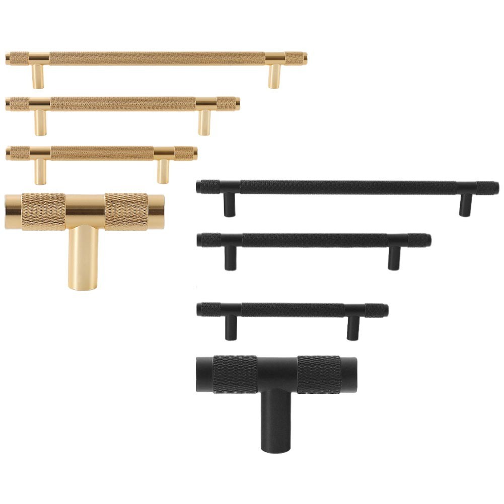 ⭐ฟิเวนสตาร์⭐ตู้ครัวประตูลิ้นชักตู้ลิ้นชัก Premium Knurled T Bar Handle 96mm-192mm