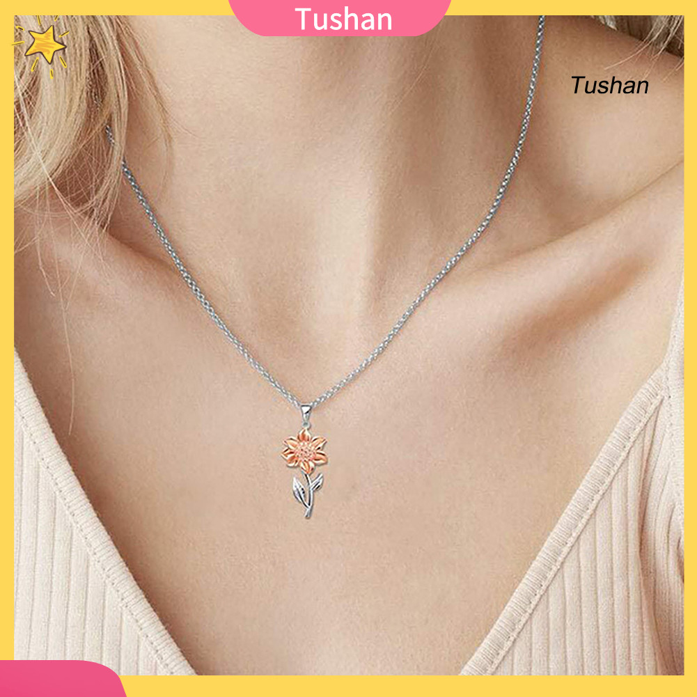 [TS]1 PC ผู้หญิงแฟชั่นดอกทานตะวันจี้สร้อยคอ Choker Party เครื่องประดับ