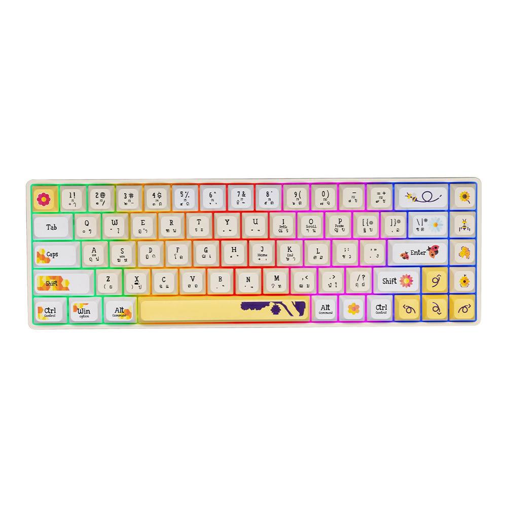 KEYBOARD (คีย์บอร์ด) NUBWO NK50 (YELLOW BEE) (RED SWITCH MINI RGB EN/TH) (