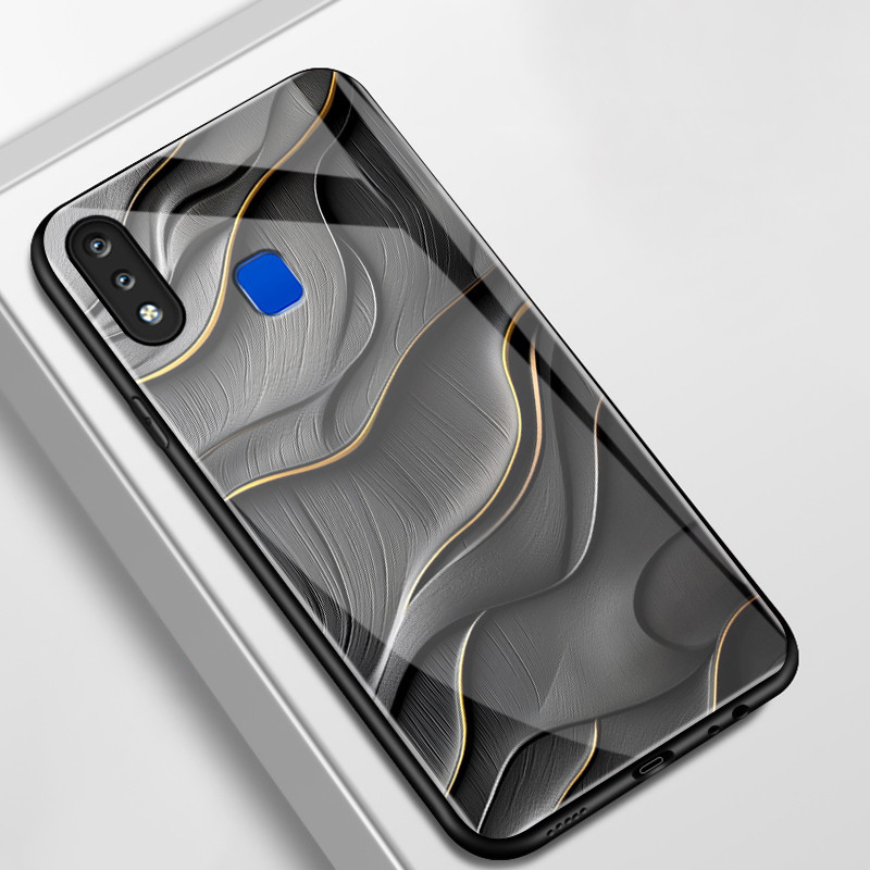 เคสสำหรับ VIVO Y91 Y91i Y93 Y95 Y91C Y1s Y90 เคสโทรศัพท์เส้นที่ไม่เป็นระเบียบเปลือกแก้วกันกระแทก
