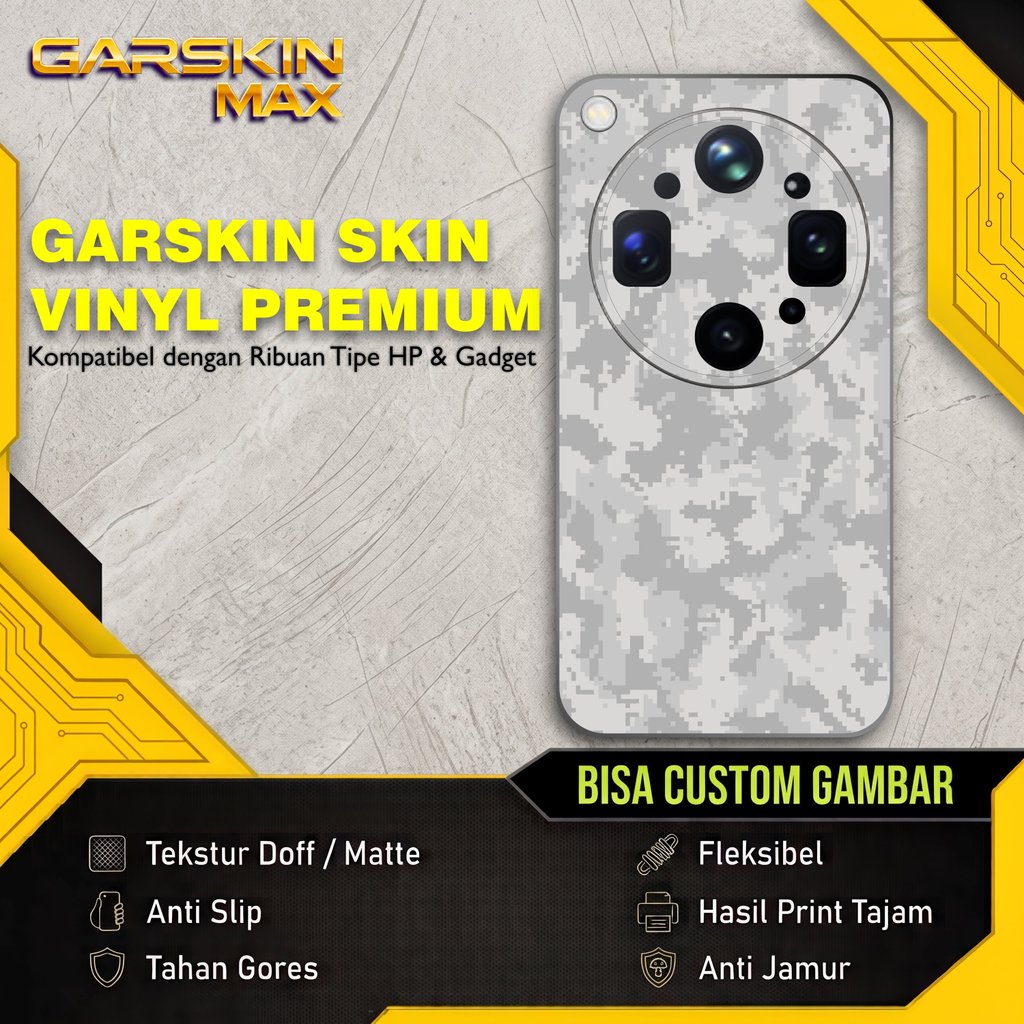 Garskin OPPO Find X9 Ultra Fullbody - ซื้อ 1 แถม 2 - glitch camo white - Skin case protector vinyl