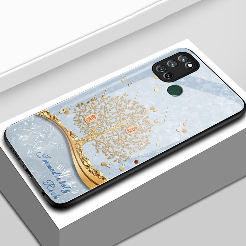เคสสำหรับ Realme 7i C17 7 5G 7 Pro เคสโทรศัพท์ต้นเงินต้นทองเปลือกแก้วกันกระแทก