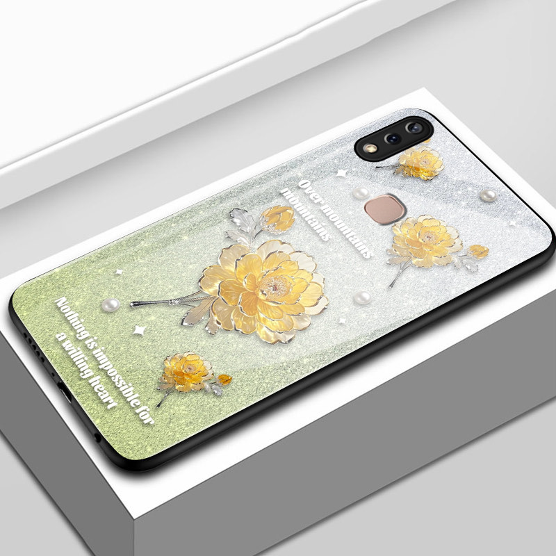 เคสสำหรับ VIVO Y85 Y85A V9 V9 Pro V9 Youth Z1 Z1i Z3x เคสโทรศัพท์ดอกไม้เปลือกแก้วกันกระแทก