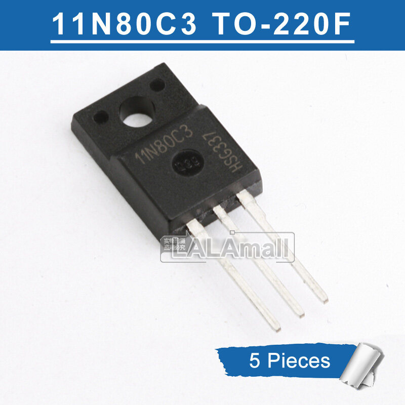 5pcs 11N80C3 SPA11N80C3 TO-220F 11A/800V N-channel MOSFET ทรานซิสเตอร์ใหม่เดิม