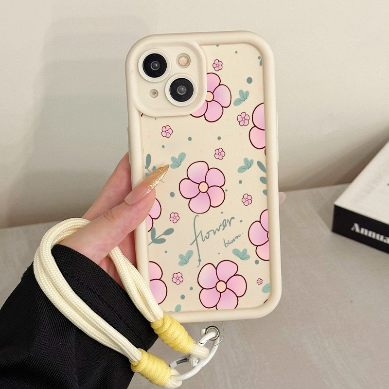 เคสสำหรับ VIVO Y75 Y55 5G Y55s Y33s Y33e Y30 5G Y52T T1 5G เคสโทรศัพท์ดอกไม้สายคล้องสามสีซิลิโคนกันกระแทก ราคา ถูกที่สุด ดีลบีเคเค แกลเลอรีภาพที่ 8