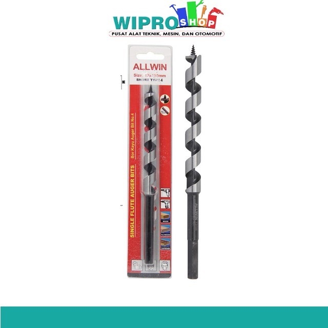 Allwin เจาะไม้ Auger Bit No.4 10mm(3/8")X270MM 13MM(1/2")X270MM 16MM(5/8")X290MM