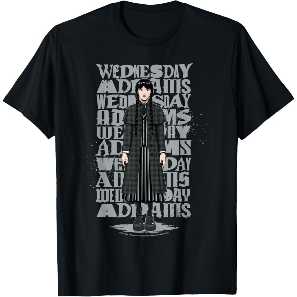 เสื้อยืด Wednesday Season 2 ออกแบบภาพเหมือนเต็มตัววันพุธ_addams